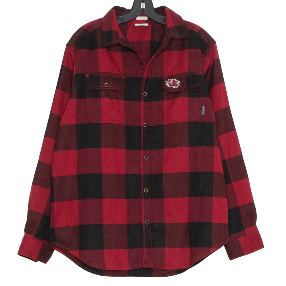 Columbia‎ Gamecocks Buffalo Plaid Shirt Button Up Red Black M Lumberjack Outdoor